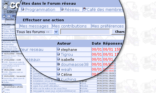 rechercher un message dans le forum CCM