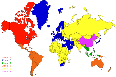 les zones de DVD vidéo