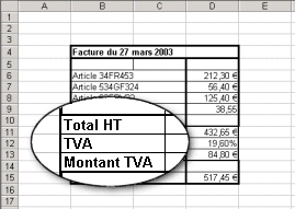 saisie de données alphanumériques dans le tableur