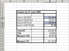 slection de cellules disjointes